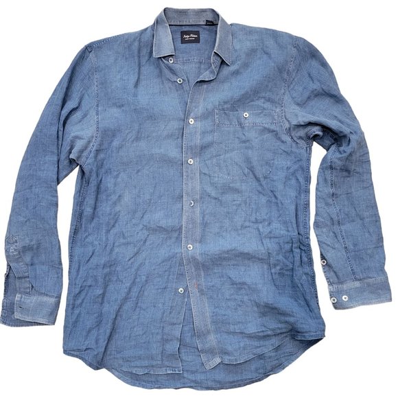 Indigo Palms Denim Co. 100% LINEN long sleeve, size medium - Picture 1 of 3